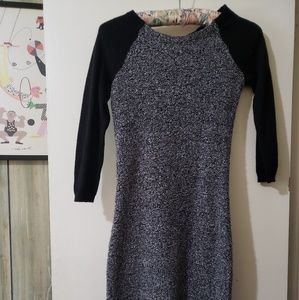 Petite sweater dress with 3/4 sleeve